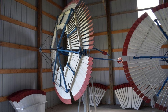 U.S. Wind Engine & Pump Co. Restored Vaneless Windmill Head, Batavia Ill., With Tail Weight,