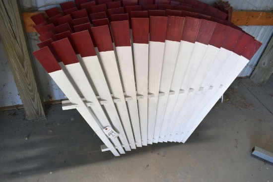 (6) Sections Of Remanufactured Wooden Windmill Fins, Approx 50" Across