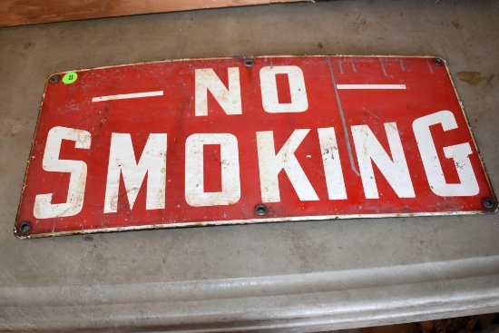Steel No Smoking Sign w Grommets 20" x 9"