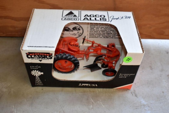 Country Classics Allis Challmers "G" Plow, 1/16 Scale, Signed by Joseph Ertl