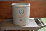 10 Gallon Red Wing Crock, Big Wing, Hair line crack, good condition