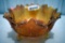 Carnival Glass Footed Bowl With Manufacturing Marks on Bottom