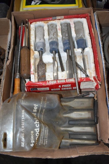 Assortment of Wood Chisels and files