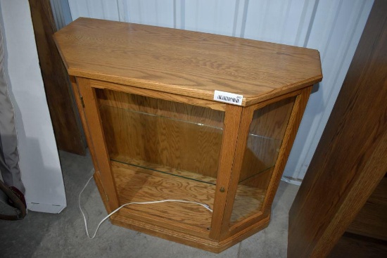 Oak Lighted Curio