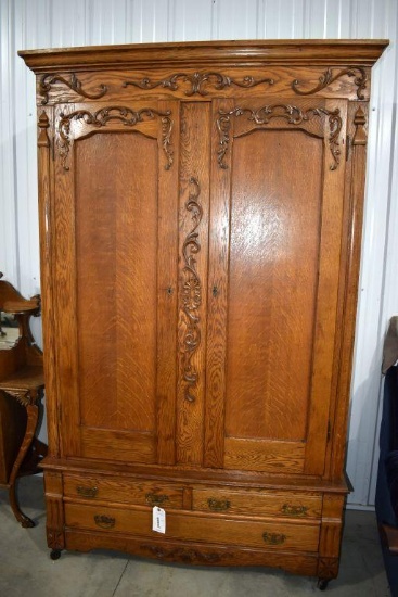 Fancy Oak Knock Down Double Door Wardrobe