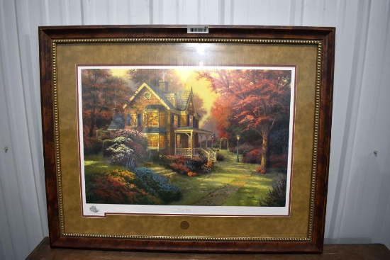 NWTF Framed and Matted Print "Victorian Autumn" Signed and Number 1456 of 2450, 38" x 30"