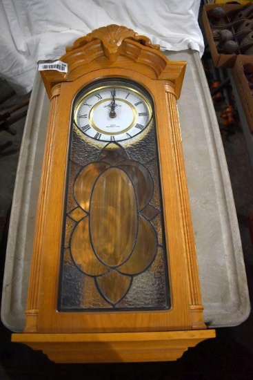 Manor House Battery Operated Hanging Wall Clock with Pendulum 20" x 11"