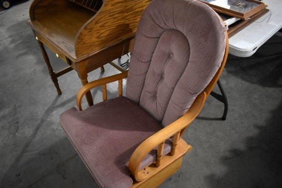 Oak Glider Rocker in Good Condition
