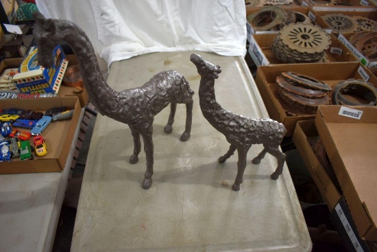 2 Cast Giraffes, 16" Tall