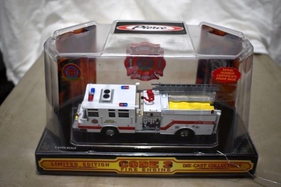 Code 3 DieCast Pierce Fire Engine with box 1/64 scale