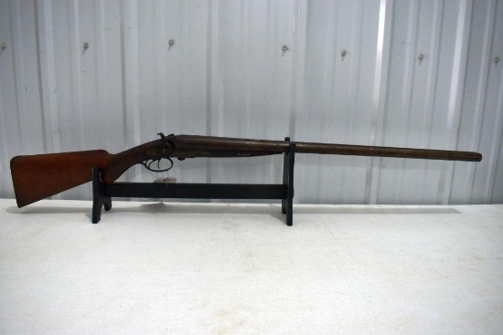 W. More & Co. Side By Side Shotgun, Believe To Be 12ga. Exposed Hammers, Double Trigger,