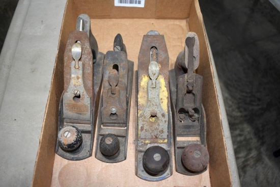 (4) Assorted Planes Smooth Bottom, 1 Marked Companion