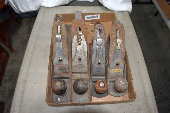 (3) Craftsman Planes, 1 Stanley Plane 3 Smooth Bottom and One Ribbed