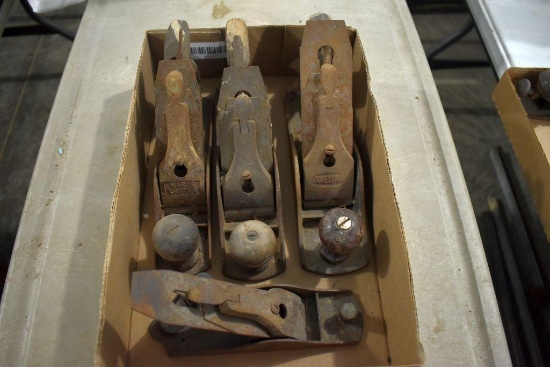 One Wards Master, One Craftsman Plane, and 2 Unmarked Planes All Smooth Bottom