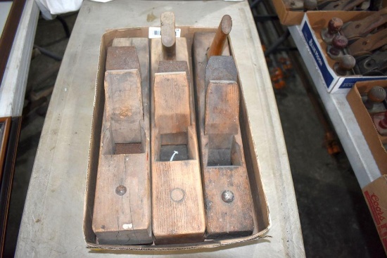 (3) Wood Block Wood Planes