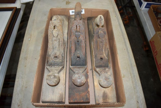(3) Wood Block Wood Planes