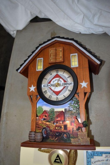 Allis Chalmers Cuckoo Clock with certificate of authenticity