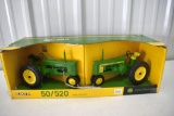 Ertl John Deere 50 and 520 Tractor Set, 1/16, with box