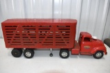 1950's Tonka Truck With Livestock Trailer, Floor on Trailer has been replaced with a wood floor