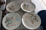 4 Red Wing Bob White Dinner Plates