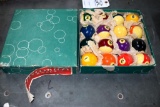 Set of vintage Aramith pool balls