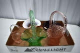 Assortment of Glass Handled Baskets