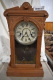 Walnut Waterbury Mantel Clock with Key and Pendulum 20