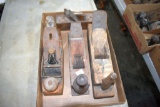 (4) Wood Block Wood Planes, including Stanley 76 Liberty Bell Block Wood Plane