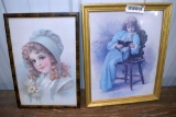 2 Framed Victorian Styled Girl Print
