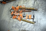 Assortment of Wood Pipe Clamps, 5 total