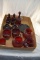 Ruby Red creamer, sugar, salt & pepper, vases, bell