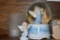 4 Precious Moments Figurines, snow globe, water pitcher