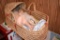 Wicker bassinet and dolls