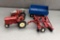 4 Ertl toys 1/16 scale International tractor, Ford tractor , disc and wagon