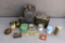 Assortment of old tins, Watkin jars