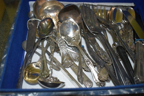 Assorted flatware with case