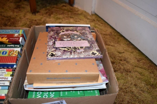 2 boxes of cookbooks and price guide books