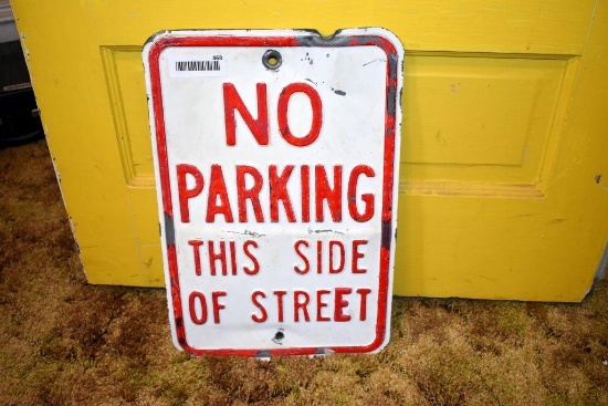 Steel No Parking Street Sign