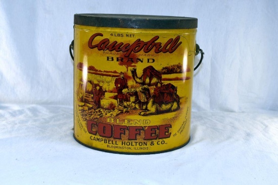 4lb Campbell Blend coffee tin with lid
