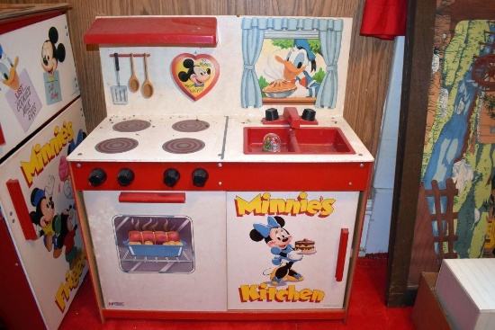 American Toy Furniture Mickey Mouse refrigerator, stove and sink