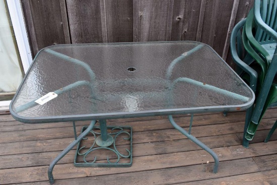 Glass top patio table