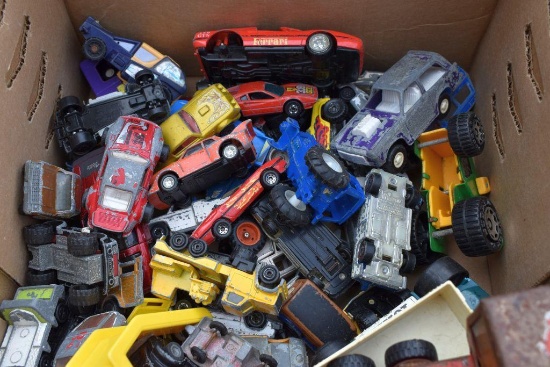Large assortment of Hot Wheel and Match Box Cars