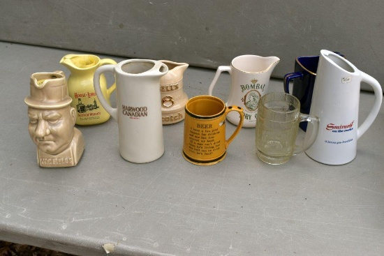 Assortment of Liquor decanter/pitchers