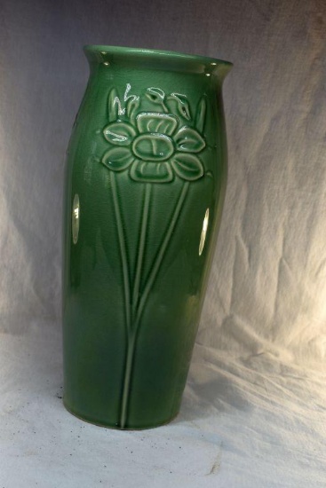 Red Wing art pottery vase 12" with hairline and age marks no 166