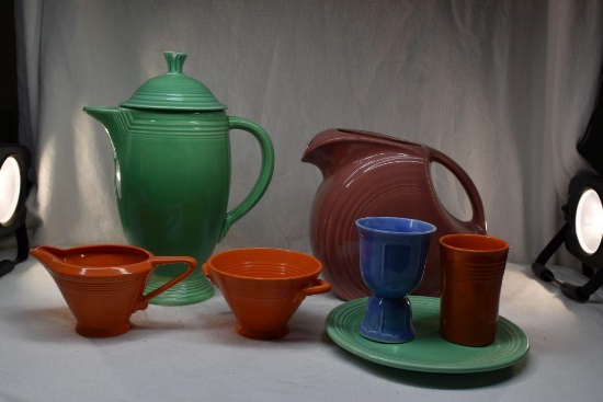 Assortment of Fiesta dinnerware and serving pieces