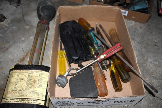 Screw drivers, and coolant tester