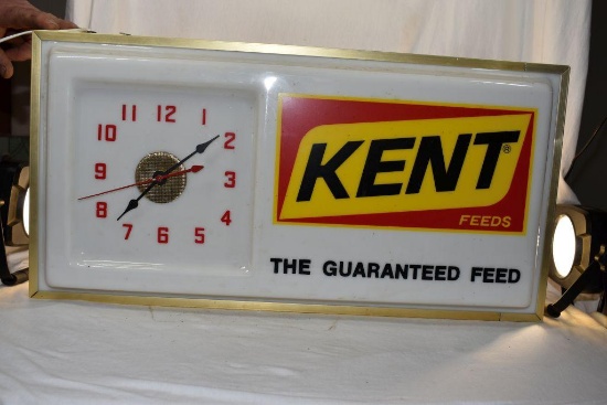 Kent, Mulholland Harper Co Clock, with original shipping box, clock works, 24" x 13"