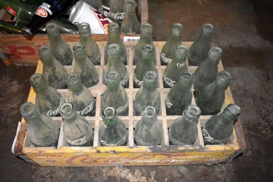 Coke bottles with wooden case