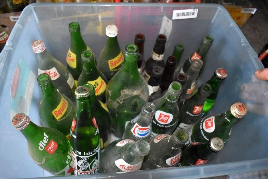 Assorted beer & pop bottles