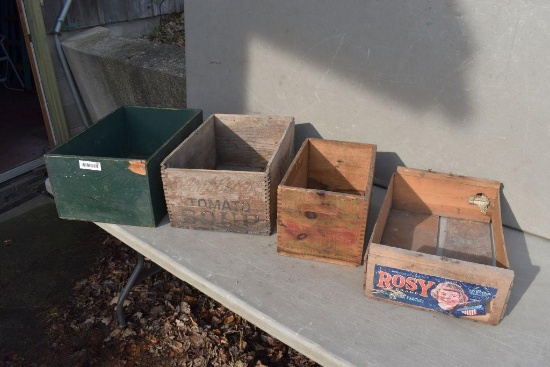 Assortment of wooden boxes